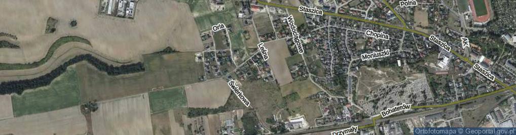 Zdjęcie satelitarne Modrzewiowa ul.